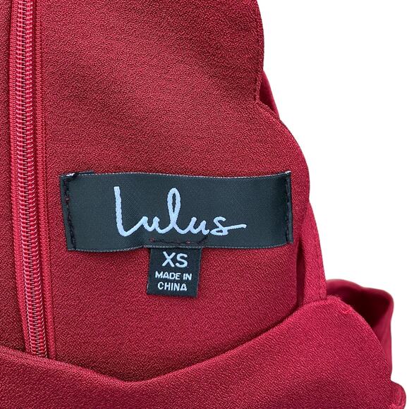Lulus Endlessly Endearing Wine Red Dress Women's Size Extra Small - Picture 10 of 13
